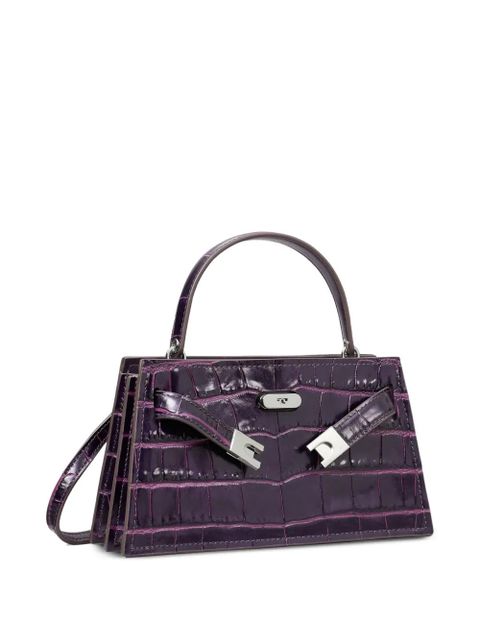 Tory Burch mini Lee Radziwill crocodile-embossed top-handle mini bag - Purple - zdjęcie produktu nr 2