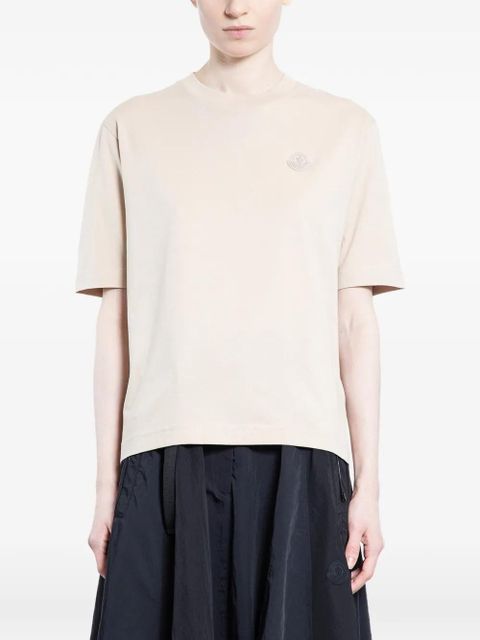 Moncler logo patch cotton T-shirt - Neutrals - zdjęcie produktu nr 1