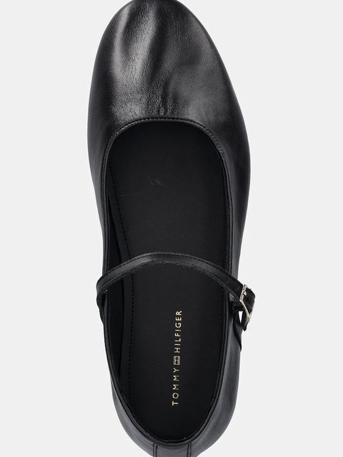 Tommy Hilfiger baleriny skórzane SMOOTH LEATHER MARYJANE kolor czarny FW0FW09152