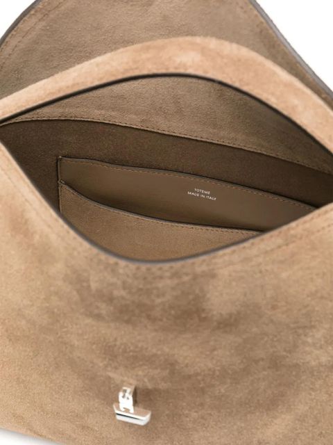 TOTEME T-Lock suede tote bag - Brown