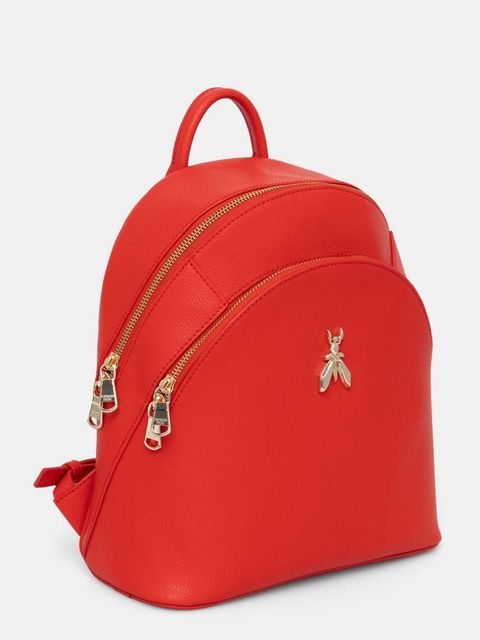 Patrizia Pepe plecak skórzany damski kolor czerwony mały gładki