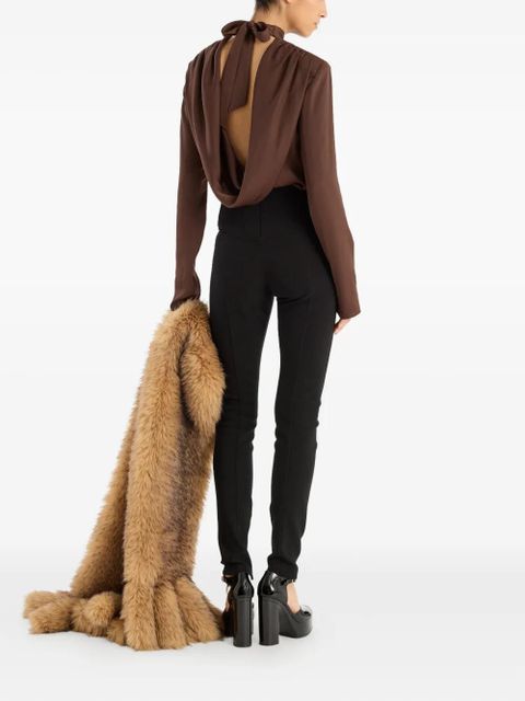 ROTATE BIRGER CHRISTENSEN cowl-back long-sleeve top - Brown
