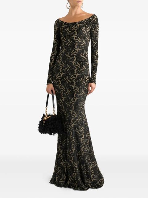 ETRO jacquard paisley motif maxi dress - Black - zdjęcie produktu nr 2