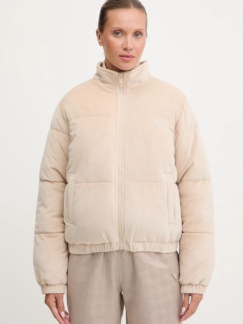 Guess kurtka COUTURE kolor beżowy zimowa V4BL03 K0232