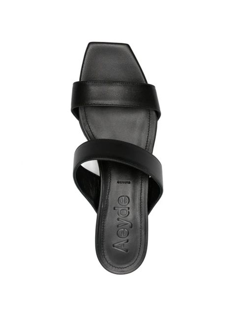 Aeyde double-strap square-toe sandals - Black