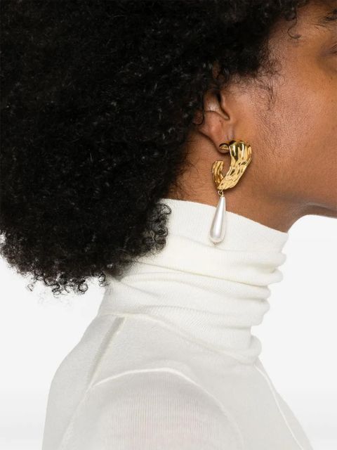 Chloé logo-embroidered roll-neck jumper - White