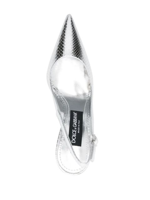 Dolce & Gabbana 120mm metallic snakeskin pumps - Silver - zdjęcie produktu nr 2