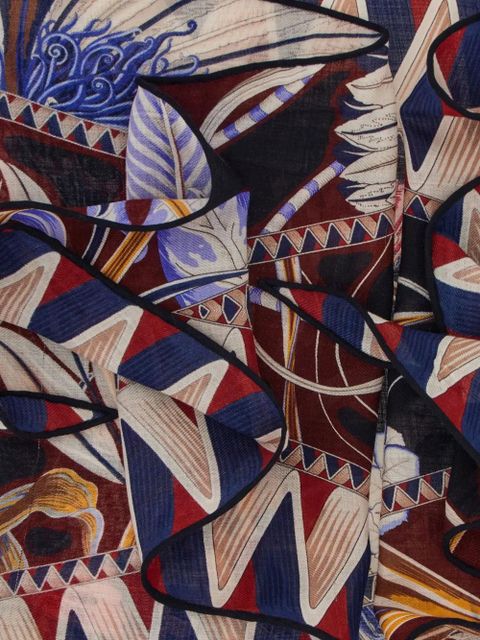 Ferragamo floral-print scarf - Blue