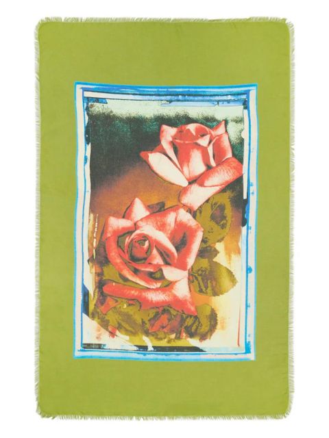 Jean Paul Gaultier Le Paréo roses print fringed skirt - Green - zdjęcie produktu nr 1