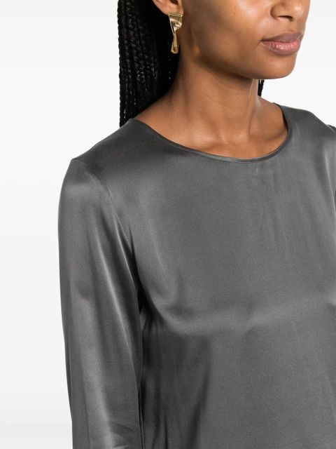Max Mara round-neck satin blouse - Grey