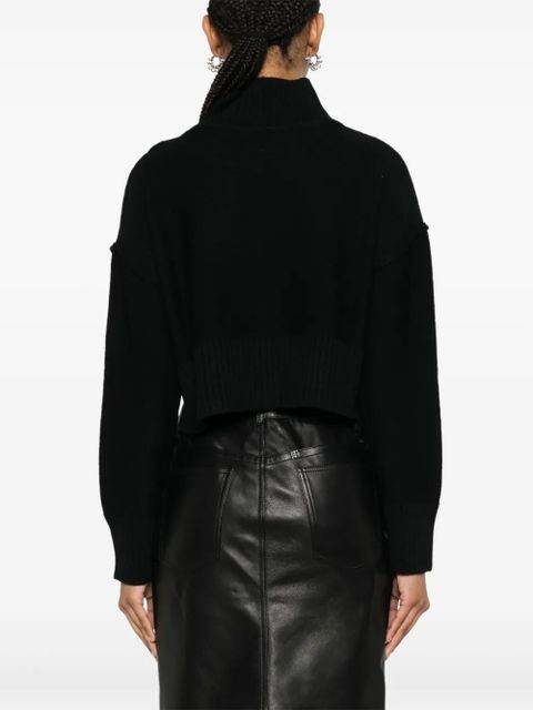 MM6 Maison Margiela cut-out cropped jumper - Black
