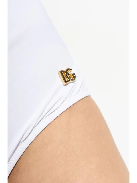 Dolce & Gabbana plunge-neck swimsuit - White