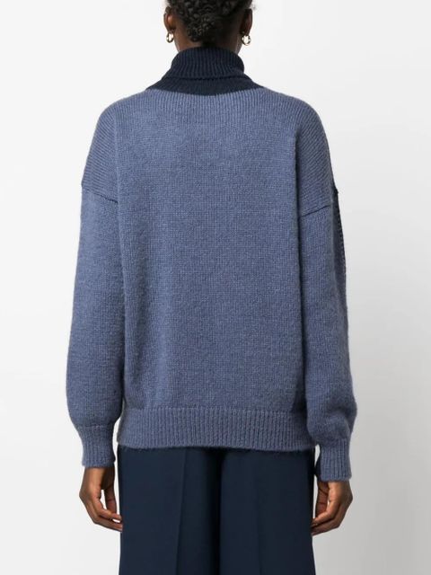 Alysi two-tone roll-neck jumper - Blue