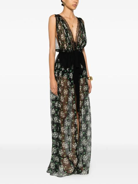 Dolce & Gabbana floral-print maxi dress - Black - zdjęcie produktu nr 2