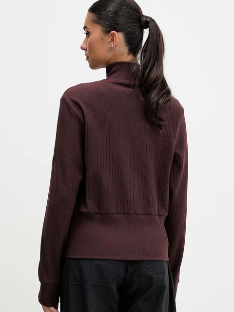 adidas bluza All Szn Winterized damska kolor brązowy gładka JM5947