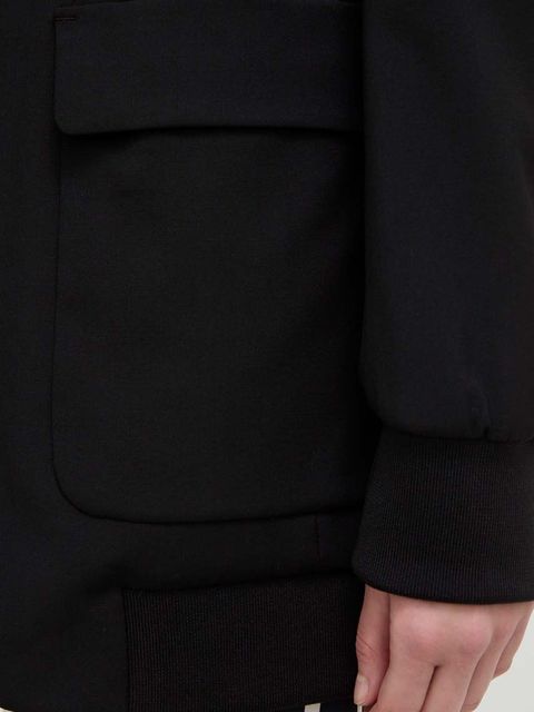 Weekend Max Mara marynarka wełniana kolor czarny jednorzędowa gładka 2415041021600