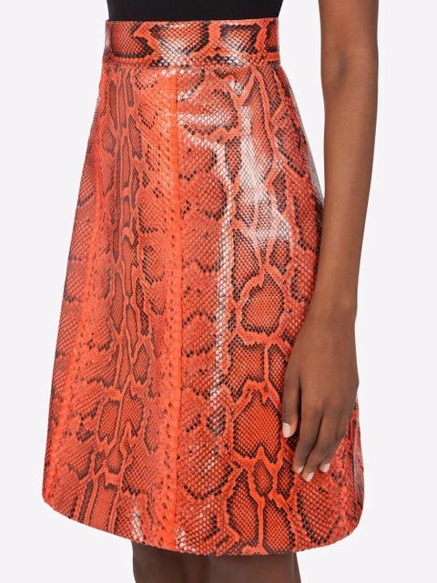 Dolce & Gabbana A-line leather midi skirt - Orange