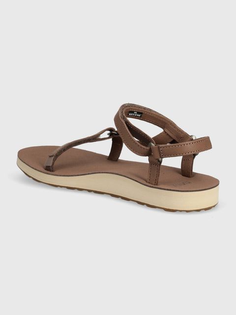 Teva sandały skórzane Original Universal Slim Lea damskie kolor brązowy 1151031