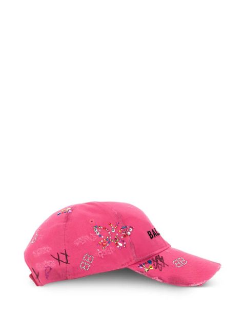 Balenciaga embellished canvas baseball cap - Pink - zdjęcie produktu nr 2