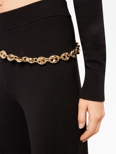 Rabanne chainmail-detail wool-cashmere trousers - Black