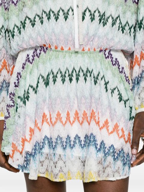 Missoni zigzag tie mini dress - White