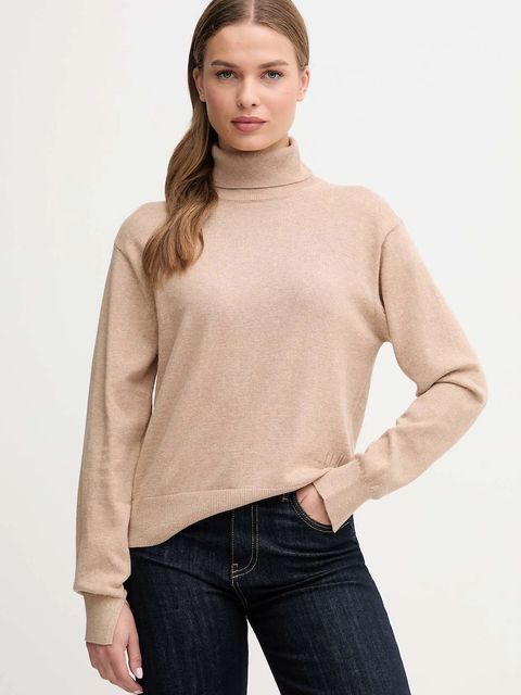 Pepe Jeans sweter z domieszką kaszmiru damski kolor beżowy lekki z golfem PL7000036 - zdjęcie produktu nr 1