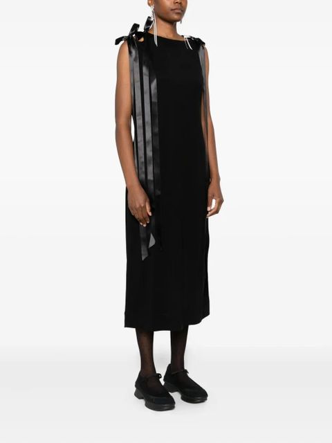 Simone Rocha bow strap-detail midi dress - Black