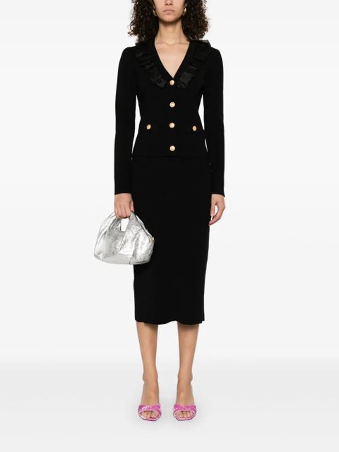 Alessandra Rich ribbed midi skirt - Black - zdjęcie produktu nr 2