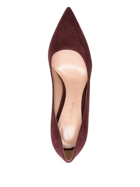 Gianvito Rossi 105mm suede pointed-toe heeled pumps - Brown