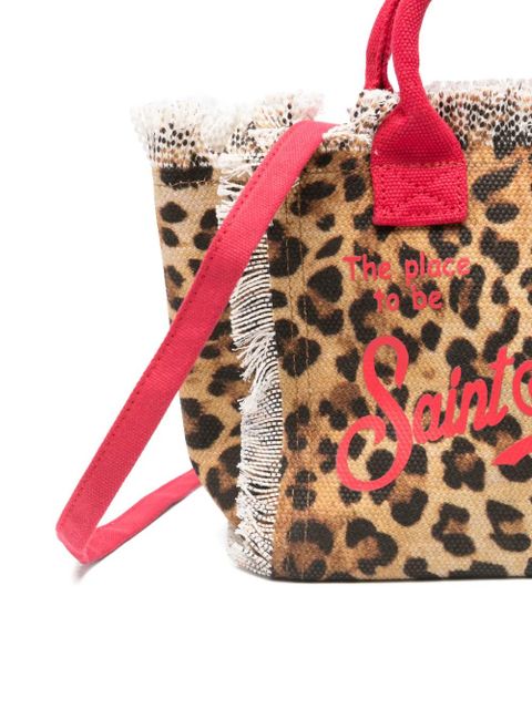 MC2 Saint Barth mini Vanity leopard-print frayed tote bag - Neutrals