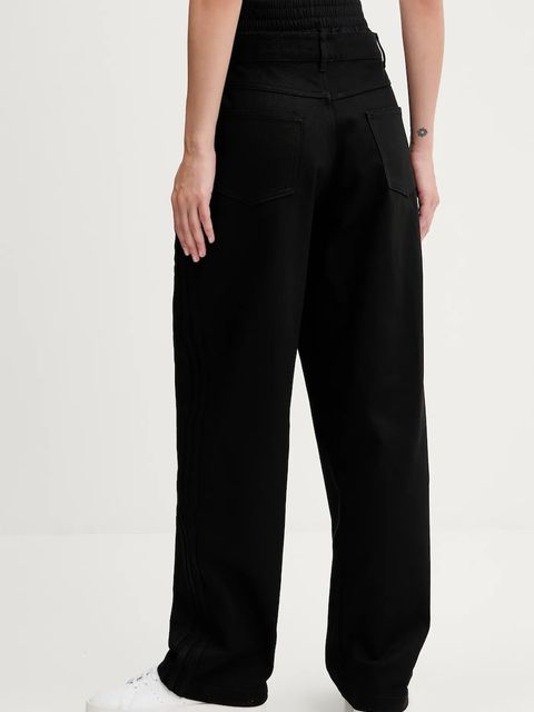 adidas Originals spodnie Firebird damskie kolor czarny proste high waist JX7594