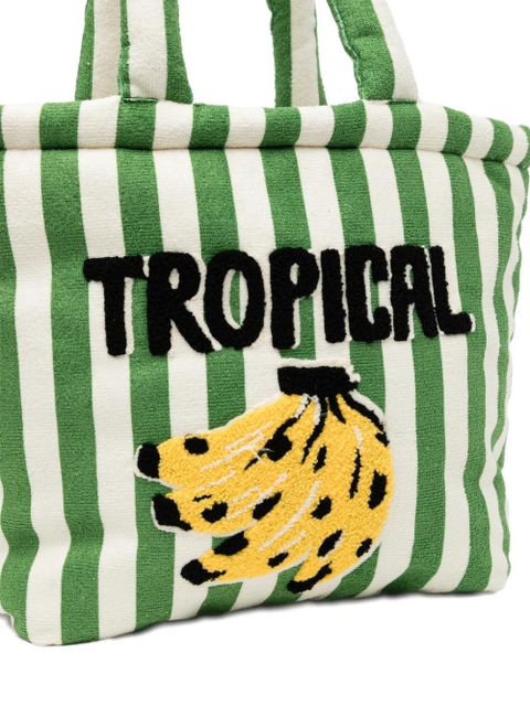 FARM Rio striped tropical banana tote bag - Green