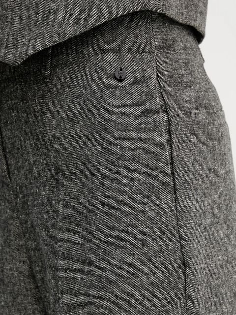 Pedro del Hierro spodnie z domieszką wełny damskie kolor szary proste high waist 7602535