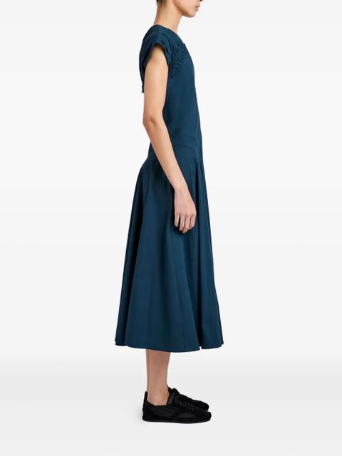 Proenza Schouler Manoela cut-out gathered midi dress - Blue