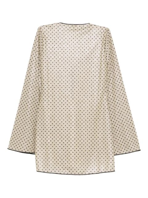 Oséree polka-dot rose-detail beachwear - Neutrals