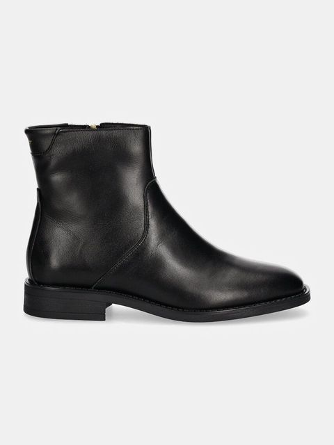 Gant botki skórzane Fayy damskie kolor czarny na płaskim obcasie 29541773 G00