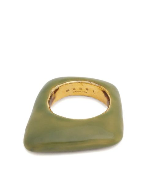 Marni trapeze enamel ring - Green - zdjęcie produktu nr 1