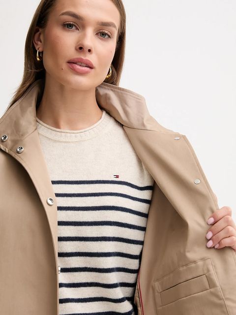 Tommy Hilfiger kurtka kolor beżowy przejściowa oversize WW0WW45715