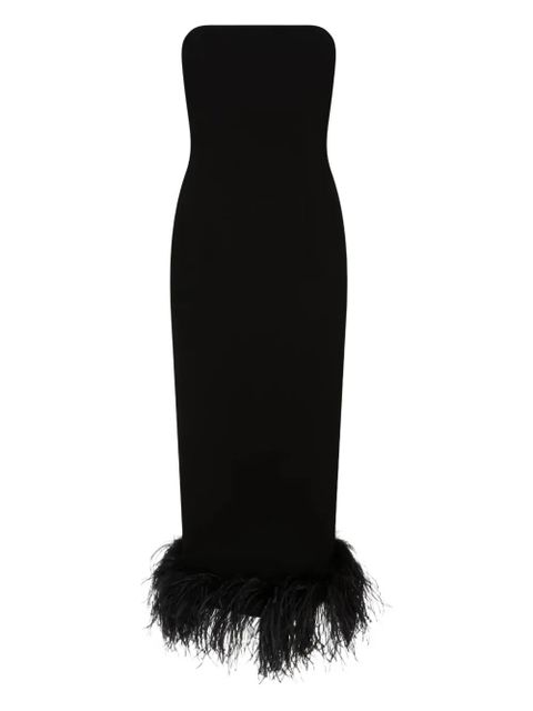 16Arlington Minelli feather-trim midi dress - Black - zdjęcie produktu nr 1