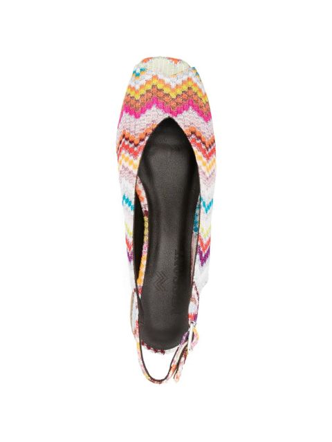 Missoni zigzag mules - White