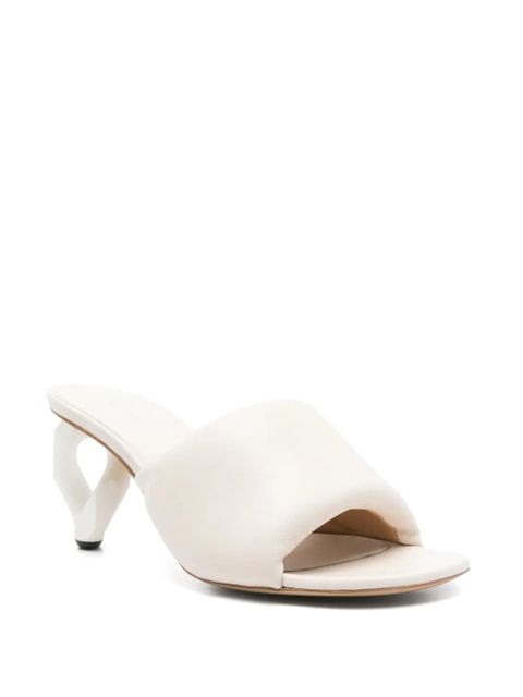 JW Anderson 70mm Chain-heel leather sandals - Neutrals - zdjęcie produktu nr 2