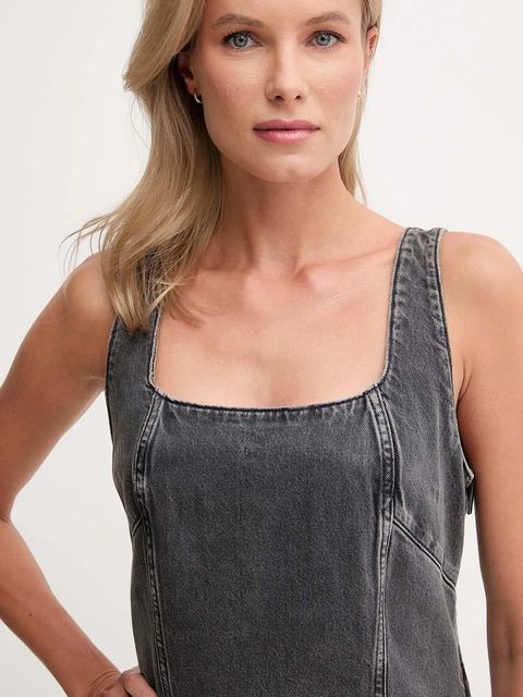Calvin Klein Jeans sukienka jeansowa kolor szary mini dopasowana LV047C715G