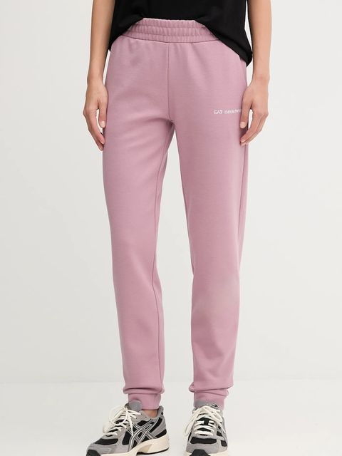 EA7 Emporio Armani spodnie dresowe damskie kolor różowy gładkie AF10443.7W000801 - zdjęcie produktu nr 1