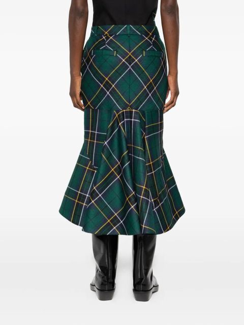 Alexander McQueen kickback-detail plaid skirt - Blue - zdjęcie produktu nr 2
