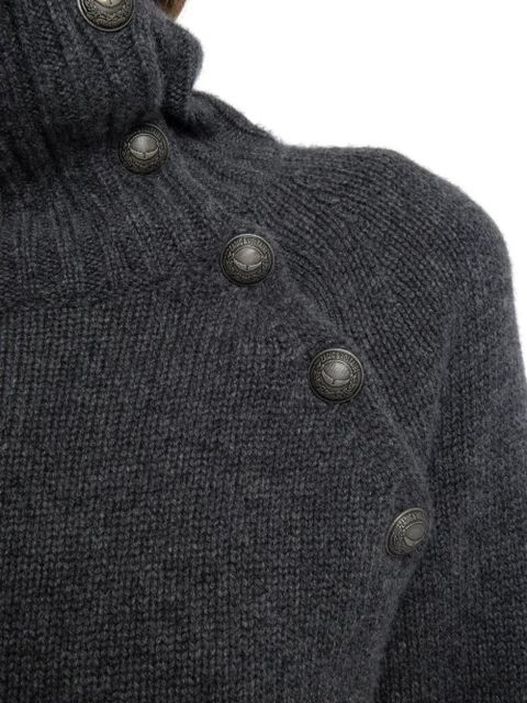 Zadig&Voltaire Mora high-neck button-detail sweater - Grey