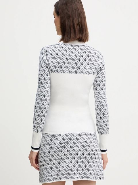 Guess sweter z dodatkiem wełny AUBREY damski kolor beżowy z półgolfem W5BR24 Z3JD2