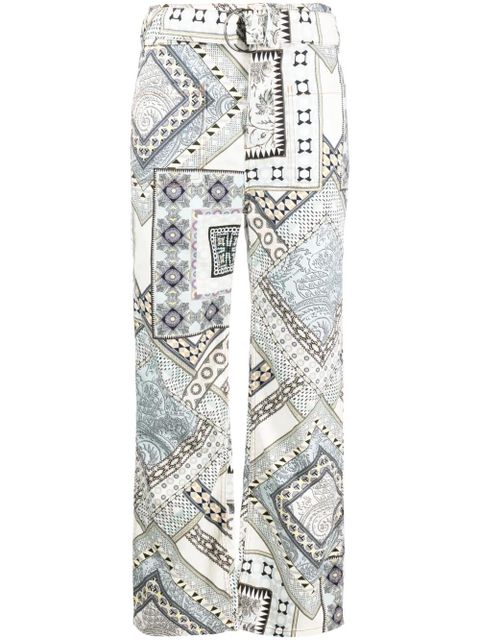 ETRO patchwork-print straight-leg trousers - White - zdjęcie produktu nr 2