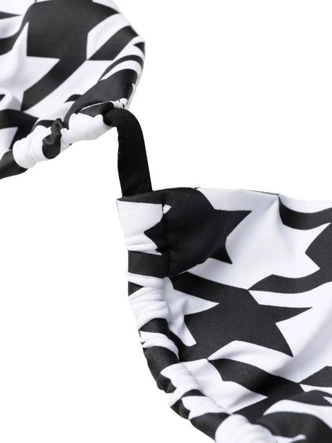 Balmain houndstooth-print halterneck bikini - White