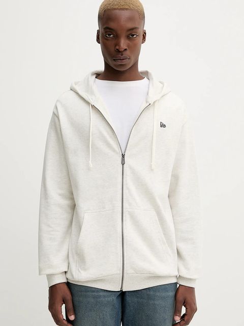 New Era bluza kolor szary z kapturem melanżowa 60752360