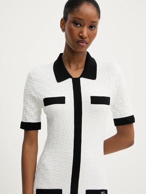 Karl Lagerfeld sukienka kolor biały mini dopasowana A3W13036